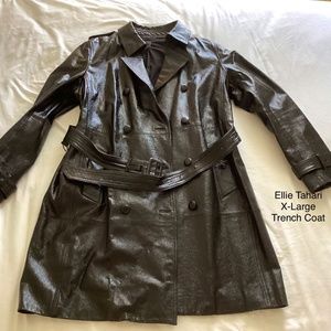 Ellie Tahari Leather Trench Coat